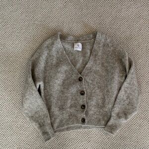 Anine Bing Heather Gray V-Neck Cardigan